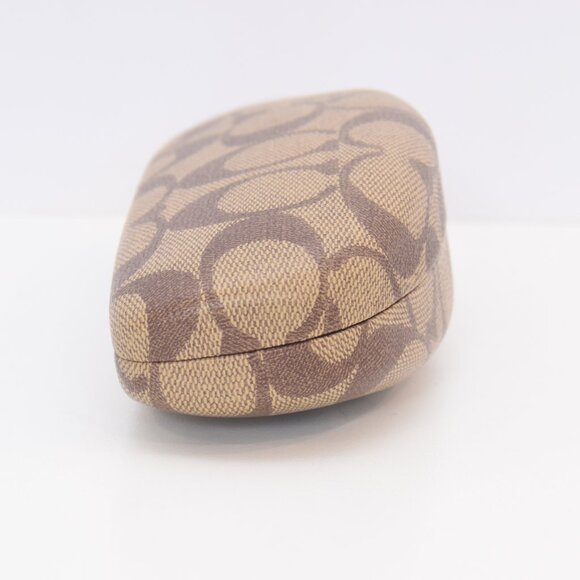 Coach Eyeglass Sunglasses Case Classic Logo Monogram Hard Clamshell Brown - Picture 8 of 12